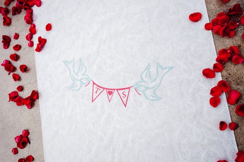 Aisle Runner and Rose petals